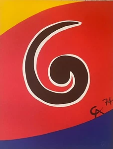 Alexander Calder, Sky Swirl 1974 Lithographie Flying Colors Braniff Airlines Kunst - Bild 1 von 3