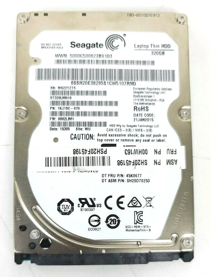Seagate 320GB Laptop Thin SATA 32MB Cache Hard Disk Drive (ST320LM010) - Image 1 of 2