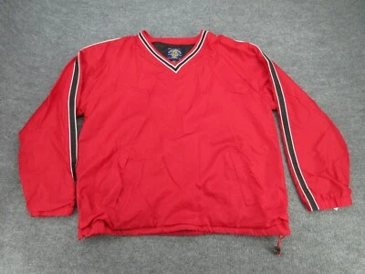 Steve Barrys 夹克男式大号红色 V 领长袖高尔夫风衣成人 L — 第 1/4 张图片