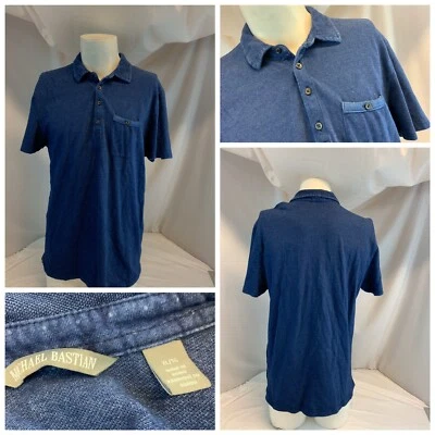 Camisa Polo Michael Bastian Para Hombre XL Azul Algodón Hecha en Perú Como Nueva YGI C0-445 Foto 1 de 4
