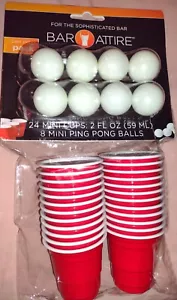 Mini Beer Pong Set- 24 cups & 8 mini balls - Enuf for 2 Games - Frat Party Fun - Picture 1 of 5