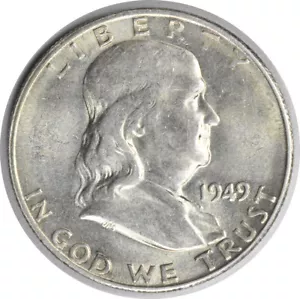 1949-S Franklin mezzo dollaro argento AU non certificato #353 - Foto 1 di 2