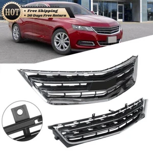 Silscvtt Chrome&Black Front Grille Set For Chevrolet Impala 2014-20 Lower&Upper - Picture 1 of 20