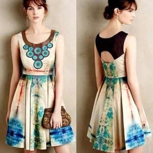 Vestido Anthropologie BHANUNI BY JYOTI Villette Ajuste N’ Acampanado Adornado con Cuentas 2 - Imagen 1 de 13