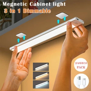 LED Dimmable Sensor Under Cabinet Closet Light Wireless Kitchen Lamp Strip Light - Picture 1 of 14