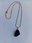 Beautiful Lapis Lazuli Gold Plated Pendant Necklace With 18 Inch 18kt Plated