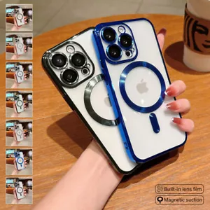 Funda Carcasa TPU Transparente Magnética Carga Inalámbrica para iPhone 16 15 14 13 12 11 Pro - Imagen 1 de 63