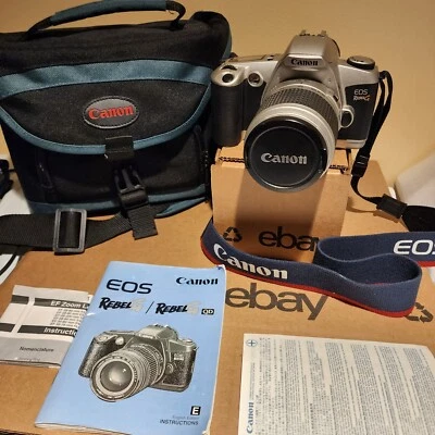 Canon EOS Rebel G 35mm Film Camera with Canon EF 28-90mm Zoom Lens + Canon Bag - Image 1 of 4