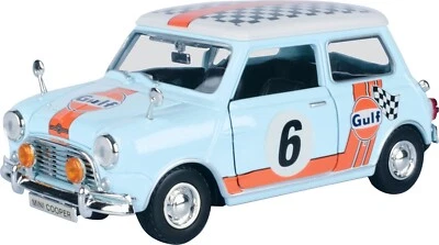 Motor Max 1/18 Scale 79743 - Morris Mini Cooper 1961-67, with Gulf Livery - Image 1 of 2