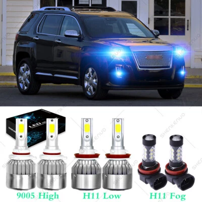 For GMC Terrain 2010-2015 6Pcs 8000K LED Headlight Hi/Low Beam + Fog Light Combo - Image 1 of 4
