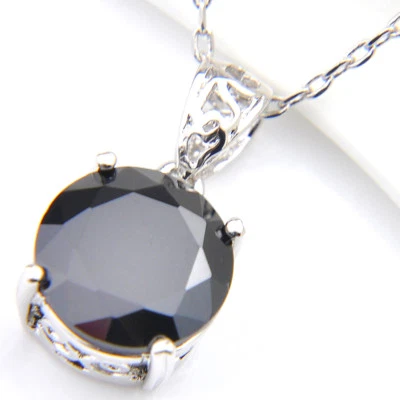 Joyería hecha a mano regalo gemas de ónix negro collar colgantes cadena gratis Foto 1 de 4