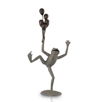 Elegante Globo Gris Aluminio Naturaleza y Caprichoso Vendedor Rana Jardín Escultura Decoración Foto 1 de 3