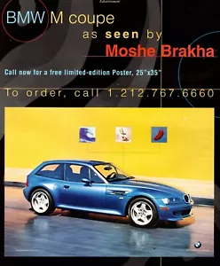 1998 Magazin Print Anzeige für Poster Kunst BMW M Coupe von Moshe Brakha 040525 - Bild 1 von 1