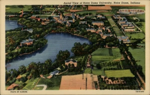 Notre Dame,IN Aerial View Notre Dame St. Joseph County Indiana Postcard - Picture 1 of 2
