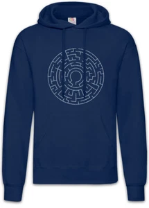 Circle Maze II Hoodie Sweatshirt Labyrinth Mystic Hypnosis Hypnotize Spiral - Picture 1 of 1