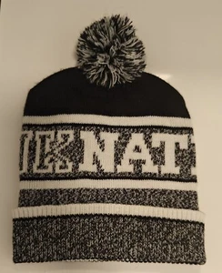 Victoria's Secret PINK NATION black And White Pom Beanie Hat - Picture 1 of 4