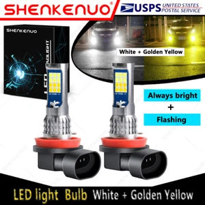 For Honda Crosstour 2012-15 2X H11 LED Fog Bulbs w/Flash Dual Color White+Yellow - Picture 1 of 12