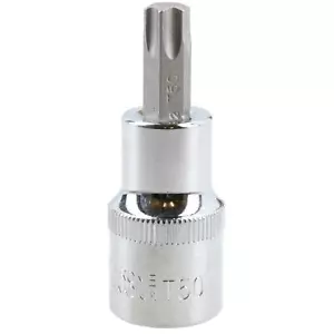 T50 Male Torx Bit Star Socket 1/2" Drive Standard Internal Chrome Vanadium Steel - Picture 1 of 3