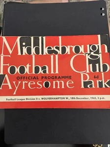 1965 Middlesbrough V Wolverhampton English Football Soccer Programme - Picture 1 of 3