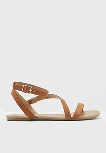 CALL IT SPRING Ladies Bellana Flat Sandal New With Box RRP €90 Brown Size UK3 - Picture 1 of 6