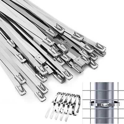 Edelstahl Kabelbinder Metall 800mm bis 500°C 4,6mm 7,9mm bis 114KG Zugfestigkeit - Bild 1 von 4