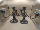 Pair of Vintage Baroque Wallace Silver Plated Candelabras USA Made Silversmith