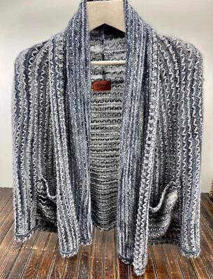 复古 Missoni 橙色标签灰色针织无袖开衫背心小号意大利二手状况完好 — 第 1/4 张图片