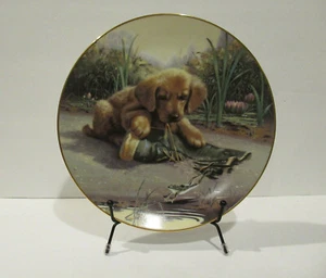 Catch of the Day Plate by Jim Lamb Retriever "Puppy Playtime" Collection 1987 - Picture 1 of 7