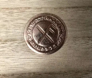 Hand Shaped & Stamped COPPER GOOD LUCK BIND RUNE COIN - .999 Copper Bullion - Picture 1 of 1