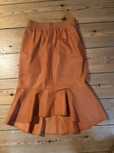 DEPECHE LEDERROCK ROCK SKIRT GR. 34 ORANGE ROSTORANGE - Bild 1 von 5