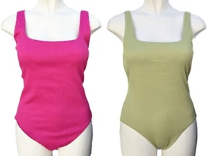 M&S gerippter Badeanzug U-Ausschnitt Schwimmkostüm Gr. 12 18 22 24 Reg lang - Bild 1 von 23