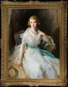 Antiguo arte maestro hecho a mano pintura al óleo antigua retrato dama niña sobre lienzo 24"X36 - Imagen 1 de 2