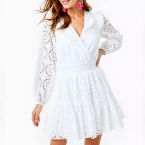 Lilly Pulitzer NWT size 10 Taviana dress white lace circle bloom eyelet $278 - Picture 1 of 8