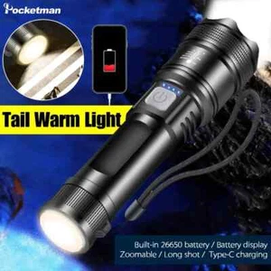 Linterna LED con batería incorporada 4 modos de iluminación USB recargable impermeable - Imagen 1 de 7