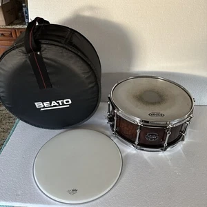 Mapex Exterminator Walnut / Birch 14” X 6.5“ Snare Drum With Beato Case - Picture 1 of 16