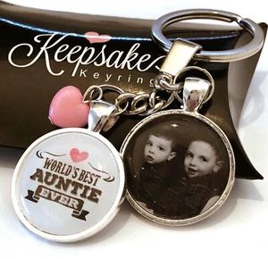 Personalised Photo Keyring Best Auntie Ever Custom Birthday Present Gift Box - Picture 1 of 6