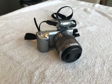 Sony Alpha NEX-5N 16.1MP silver camera with 3 lens and Sony carry bag