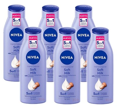 NIVEA Body Cream SOFT MILK Moisturizer Shea Lotion Crema Corporal 220ml (6 Pack) - Image 1 of 2