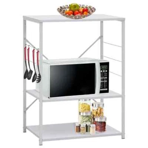 Mikrowellenregal Weiß 60×39,6×79,5 cm Holzwerkstoff - Bild 1 von 8