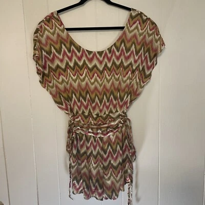 Lucca Couture Large Romper Chevron Pockets Lined Aztec - Image 1 of 4