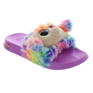 Ty RAINBOW Poodle Fashion Pool Slides Kids Children's Size 8.125"L Medium (1-3) - Picture 1 of 1