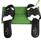Brand New Kate Spade Black Leather Daisy Field Sandals / Slides Originally $149