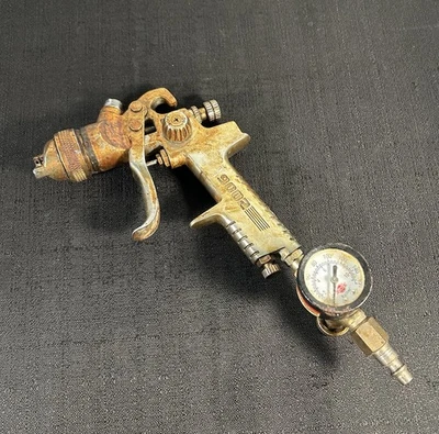 Pistola de pintura en aerosol Binks 190 de colección con calibre herramienta de taller de carrocería automática EE. UU. Foto 1 de 4