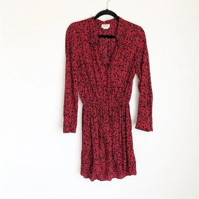 Zadig & Voltaire Rinka Red/Black Floral Print Long Sleeve Mini Dress, size S - Image 1 of 4