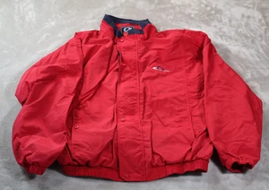 Gear For Sports Jacket Mens Large Red Nylon Windbreaker Snap Front Embroidered - Picture 1 of 7