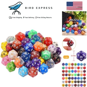 56 Stück 20-seitiges Würfel Set Mix Farbe D20 Würfel polyedrische Würfel Sortiment mit einem - Bild 1 von 9