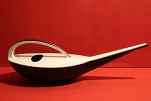 Vintage RARO Klaus Kunis regadera plástico negro/blanco Ostalgie años 60 - Imagen 1 de 17