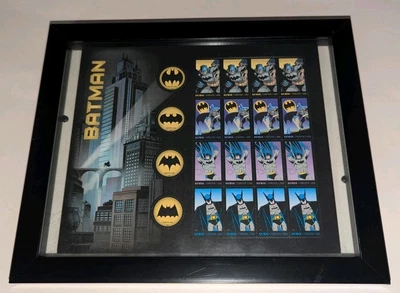 2014 Batman DC Comic FULL Sheet of 20 Forever Stamps Framed Stamp Lot NEW NOS - Image 1 of 4