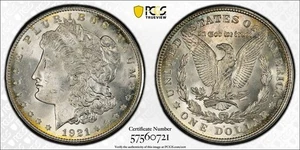 1921-D 1 Dollar Morgan Silber Dollar PCGS MS 64 #0721 - Bild 1 von 5