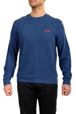 Hugo Boss Para Hombre "Drick194_E" Azul Logo Cuello Redondo Sudadera EE. UU. S IT 48 Foto 1 de 4